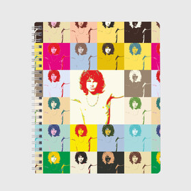 Тетрадь с принтом Pop Art Jim Morrison The Doors в Белгороде, 100% бумага | 48 листов, плотность листов — 60 г/м2, плотность картонной обложки — 250 г/м2. Листы скреплены сбоку удобной пружинной спиралью. Уголки страниц и обложки скругленные. Цвет линий — светло-серый
 | Тематика изображения на принте: jim morrison | the doors | арт | дорс | моррисон