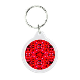Брелок круглый с принтом Red mosaic в Белгороде, пластик и полированная сталь | круглая форма, металлическое крепление в виде кольца | Тематика изображения на принте: 