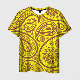 Мужская футболка 3D с принтом Paisley в Белгороде, 100% полиэфир | прямой крой, круглый вырез горловины, длина до линии бедер | Тематика изображения на принте: орнамент | пейсли | турецкие огурцы