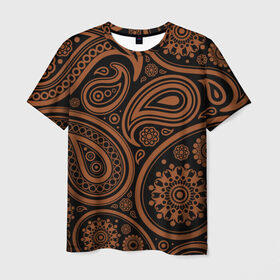 Мужская футболка 3D с принтом Paisley в Белгороде, 100% полиэфир | прямой крой, круглый вырез горловины, длина до линии бедер | Тематика изображения на принте: орнамент | пейсли | турецкие огурцы