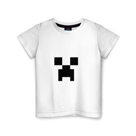 Детская футболка хлопок с принтом Крипер в Белгороде, 100% хлопок | круглый вырез горловины, полуприлегающий силуэт, длина до линии бедер | creeper | minecraft | крипер | майнкрафт