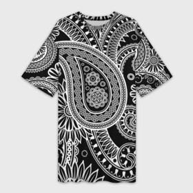 Платье-футболка 3D с принтом Paisley в Белгороде,  |  | Тематика изображения на принте: орнамент | пейсли | турецкие огурцы