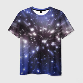 Мужская футболка 3D с принтом Звёздный космос в Белгороде, 100% полиэфир | прямой крой, круглый вырез горловины, длина до линии бедер | звёзды | космическое пространство | созвездие