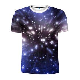 Мужская футболка 3D спортивная с принтом Звёздный космос в Белгороде, 100% полиэстер с улучшенными характеристиками | приталенный силуэт, круглая горловина, широкие плечи, сужается к линии бедра | звёзды | космическое пространство | созвездие