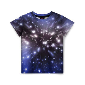 Детская футболка 3D с принтом Звёздный космос в Белгороде, 100% гипоаллергенный полиэфир | прямой крой, круглый вырез горловины, длина до линии бедер, чуть спущенное плечо, ткань немного тянется | звёзды | космическое пространство | созвездие
