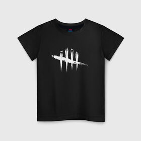 Детская футболка хлопок с принтом Dead by Daylight White Logo в Белгороде, 100% хлопок | круглый вырез горловины, полуприлегающий силуэт, длина до линии бедер | daylight | dead | дайлайт | дед | игры | ужасы | хоррор