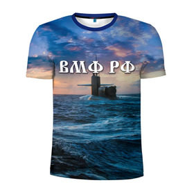 Мужская футболка 3D спортивная с принтом Подводная лодка в Белгороде, 100% полиэстер с улучшенными характеристиками | приталенный силуэт, круглая горловина, широкие плечи, сужается к линии бедра | Тематика изображения на принте: вмф | морской флот | моряк | тельняшка | флот | якорь