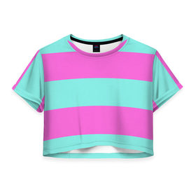 Женская футболка 3D укороченная с принтом Кислотные цвета в Белгороде, 100% полиэстер | круглая горловина, длина футболки до линии талии, рукава с отворотами | кислотные цвета | розовый