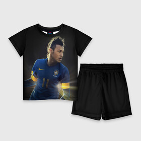 Детский костюм с шортами 3D с принтом Neymar в Белгороде,  |  | Тематика изображения на принте: барселона | бразилия | неймар | футбол | футболист