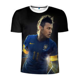 Мужская футболка 3D спортивная с принтом Neymar в Белгороде, 100% полиэстер с улучшенными характеристиками | приталенный силуэт, круглая горловина, широкие плечи, сужается к линии бедра | барселона | бразилия | неймар | футбол | футболист