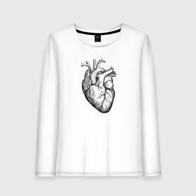 Женский лонгслив хлопок с принтом Heart в Белгороде, 100% хлопок |  | Тематика изображения на принте: вектор | карандаш | кардиология | кровь | мышца | орган | пульс | рисунок | сердце | черный