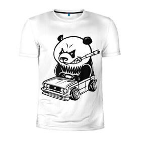 Мужская футболка 3D спортивная с принтом PANDO в Белгороде, 100% полиэстер с улучшенными характеристиками | приталенный силуэт, круглая горловина, широкие плечи, сужается к линии бедра | панда