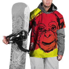 Накидка на куртку 3D с принтом Fire Monkey в Белгороде, 100% полиэстер |  | Тематика изображения на принте: мартышка | обезьяна | огненная