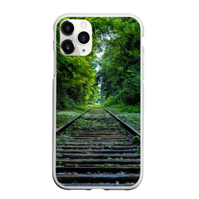 Чехол для iPhone 11 Pro матовый с принтом Лес в Белгороде, Силикон |  | forest | деревья | дорога | зелень | лес | рельсы | сосны | тайга