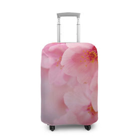 Чехол для чемодана 3D с принтом Сакура в Белгороде, 86% полиэфир, 14% спандекс | двустороннее нанесение принта, прорези для ручек и колес | весна | вишня | розовый | цветение | цветы | япония