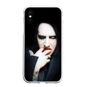 Чехол для iPhone XS Max матовый с принтом Marilyn Manson в Белгороде, Силикон | Область печати: задняя сторона чехла, без боковых панелей | звезда | знаменитость | музыка | мэрилин мэнсон | певец | рокер