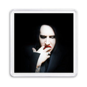 Магнит 55*55 с принтом Marilyn Manson в Белгороде, Пластик | Размер: 65*65 мм; Размер печати: 55*55 мм | звезда | знаменитость | музыка | мэрилин мэнсон | певец | рокер