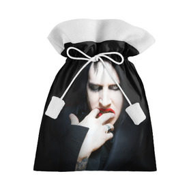 Подарочный 3D мешок с принтом Marilyn Manson в Белгороде, 100% полиэстер | Размер: 29*39 см | звезда | знаменитость | музыка | мэрилин мэнсон | певец | рокер