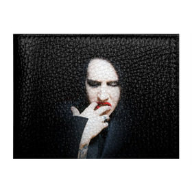 Обложка для студенческого билета с принтом Marilyn Manson в Белгороде, натуральная кожа | Размер: 11*8 см; Печать на всей внешней стороне | Тематика изображения на принте: звезда | знаменитость | музыка | мэрилин мэнсон | певец | рокер