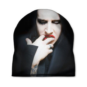 Шапка 3D с принтом Marilyn Manson в Белгороде, 100% полиэстер | универсальный размер, печать по всей поверхности изделия | Тематика изображения на принте: звезда | знаменитость | музыка | мэрилин мэнсон | певец | рокер