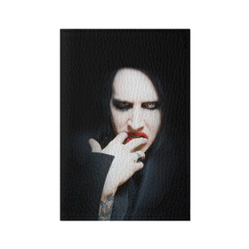 Обложка для паспорта матовая кожа с принтом Marilyn Manson в Белгороде, натуральная матовая кожа | размер 19,3 х 13,7 см; прозрачные пластиковые крепления | звезда | знаменитость | музыка | мэрилин мэнсон | певец | рокер
