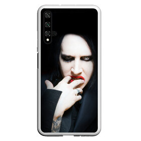 Чехол для Honor 20 с принтом Marilyn Manson в Белгороде, Силикон | Область печати: задняя сторона чехла, без боковых панелей | звезда | знаменитость | музыка | мэрилин мэнсон | певец | рокер