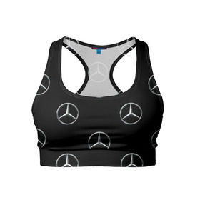 Женский спортивный топ 3D с принтом Mercedes в Белгороде, 82% полиэстер, 18% спандекс Ткань безопасна для здоровья, позволяет коже дышать, не мнется и не растягивается |  | мерседес