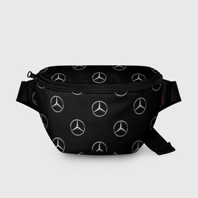 Поясная сумка 3D с принтом Mercedes в Белгороде, 100% полиэстер | плотная ткань, ремень с регулируемой длиной, внутри несколько карманов для мелочей, основное отделение и карман с обратной стороны сумки застегиваются на молнию | мерседес