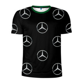 Мужская футболка 3D спортивная с принтом Mercedes в Белгороде, 100% полиэстер с улучшенными характеристиками | приталенный силуэт, круглая горловина, широкие плечи, сужается к линии бедра | мерседес