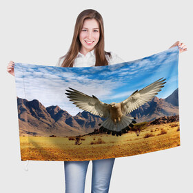 Флаг 3D с принтом Орел в Белгороде, 100% полиэстер | плотность ткани — 95 г/м2, размер — 67 х 109 см. Принт наносится с одной стороны | орел