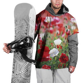 Накидка на куртку 3D с принтом Маки в Белгороде, 100% полиэстер |  | Тематика изображения на принте: field | flowers | meadow | poppies | red | white | белые | красные | луг | маки | поле | полевые | цветы