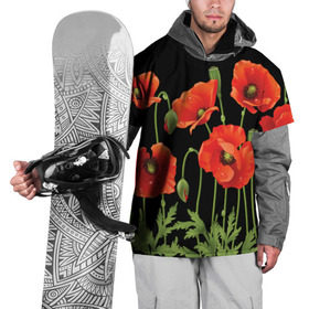 Накидка на куртку 3D с принтом Маки в Белгороде, 100% полиэстер |  | Тематика изображения на принте: field | flowers | meadow | poppies | red | white | белые | красные | луг | маки | поле | полевые | цветы