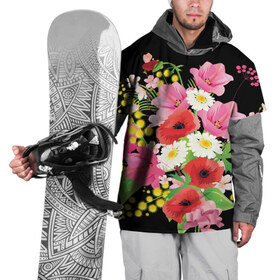 Накидка на куртку 3D с принтом Маки в Белгороде, 100% полиэстер |  | flowers | букет | цветы