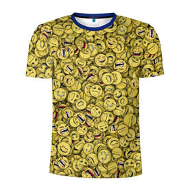 Мужская футболка 3D спортивная с принтом Злобные смайлы в Белгороде, 100% полиэстер с улучшенными характеристиками | приталенный силуэт, круглая горловина, широкие плечи, сужается к линии бедра | peka | smile | yoba