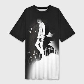 Платье-футболка 3D с принтом Тетрадь смерти 7 в Белгороде,  |  | death note | l | дэсу ното | кира | лайт | лайт ягами | рюк. миса | синигами | эл