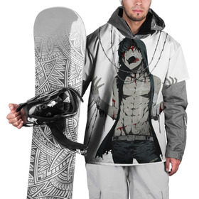 Накидка на куртку 3D с принтом Псих на цепи в Белгороде, 100% полиэстер |  | 