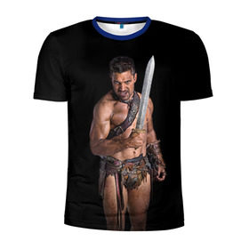 Мужская футболка 3D спортивная с принтом Гладиатор в Белгороде, 100% полиэстер с улучшенными характеристиками | приталенный силуэт, круглая горловина, широкие плечи, сужается к линии бедра | кино | киногерой | кинофильм