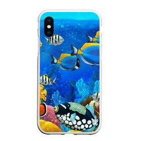 Чехол для iPhone XS Max матовый с принтом Экзотические рыбки в Белгороде, Силикон | Область печати: задняя сторона чехла, без боковых панелей | животые | красочные | морские | рыбки | цветные | экзотические