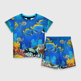 Детский костюм с шортами 3D с принтом Экзотические рыбки в Белгороде,  |  | животые | красочные | морские | рыбки | цветные | экзотические