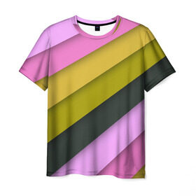 Мужская футболка 3D с принтом Цветные полосы в Белгороде, 100% полиэфир | прямой крой, круглый вырез горловины, длина до линии бедер | орнамент | полосы | прикольные картинки | узор | цвет