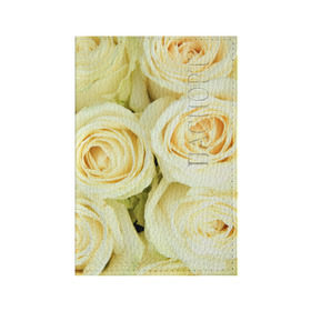 Обложка для паспорта матовая кожа с принтом Белые розы в Белгороде, натуральная матовая кожа | размер 19,3 х 13,7 см; прозрачные пластиковые крепления | Тематика изображения на принте: лепестки | розы | цветы