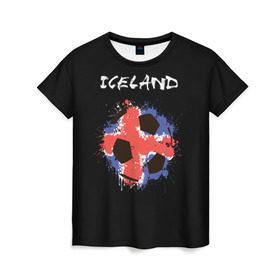Женская футболка 3D с принтом Исландия в Белгороде, 100% полиэфир ( синтетическое хлопкоподобное полотно) | прямой крой, круглый вырез горловины, длина до линии бедер | euro 2016