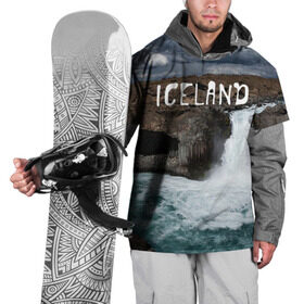 Накидка на куртку 3D с принтом Исландия. Водопад в Белгороде, 100% полиэстер |  | исландия