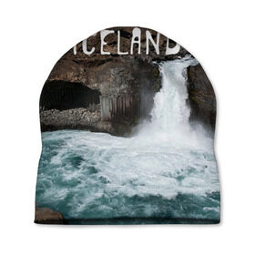 Шапка 3D с принтом Исландия. Водопад в Белгороде, 100% полиэстер | универсальный размер, печать по всей поверхности изделия | исландия