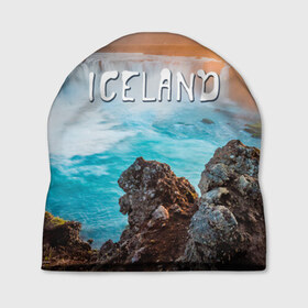Шапка 3D с принтом Исландия. Водопад в Белгороде, 100% полиэстер | универсальный размер, печать по всей поверхности изделия | исландия