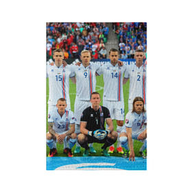 Обложка для паспорта матовая кожа с принтом Сборная Исландии по футболу в Белгороде, натуральная матовая кожа | размер 19,3 х 13,7 см; прозрачные пластиковые крепления | Тематика изображения на принте: euro 2016