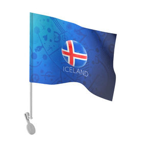 Флаг для автомобиля с принтом Исландия в Белгороде, 100% полиэстер | Размер: 30*21 см | euro 2016