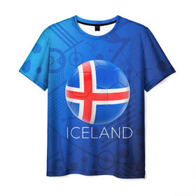 Мужская футболка 3D с принтом Исландия в Белгороде, 100% полиэфир | прямой крой, круглый вырез горловины, длина до линии бедер | euro 2016