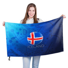 Флаг 3D с принтом Исландия в Белгороде, 100% полиэстер | плотность ткани — 95 г/м2, размер — 67 х 109 см. Принт наносится с одной стороны | euro 2016