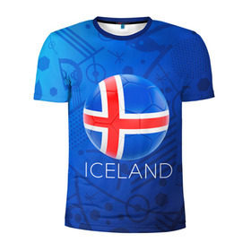 Мужская футболка 3D спортивная с принтом Исландия в Белгороде, 100% полиэстер с улучшенными характеристиками | приталенный силуэт, круглая горловина, широкие плечи, сужается к линии бедра | euro 2016